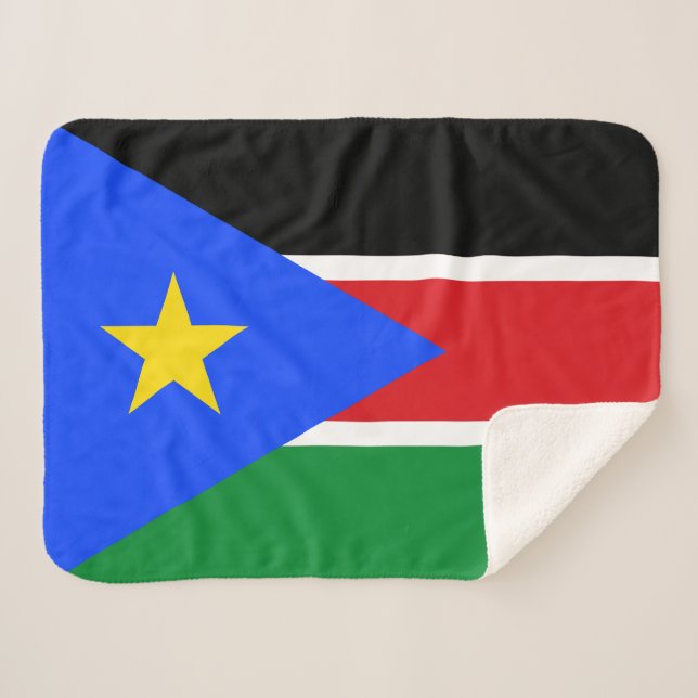 South Sudan Flag Sherpa Blanket (Front (Horizontal))