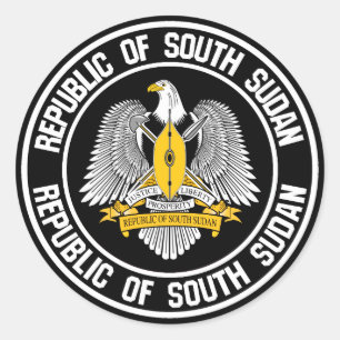 South Sudan Round Emblem Classic Round Sticker