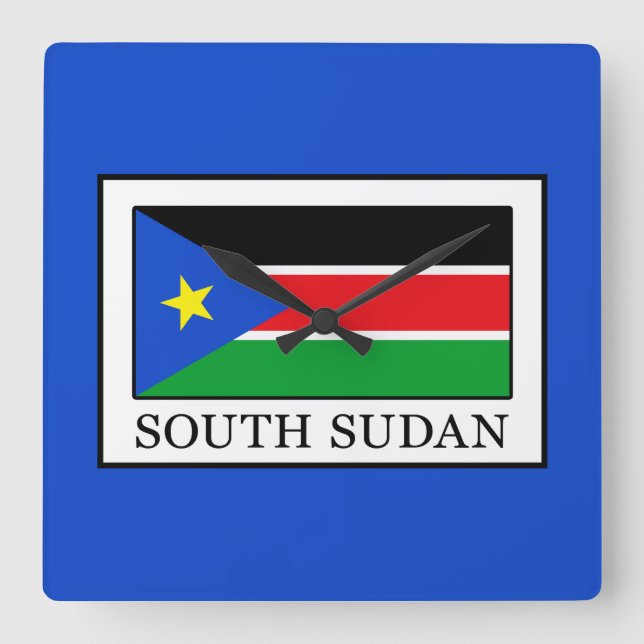 South Sudan Square Wall Clock (Front)