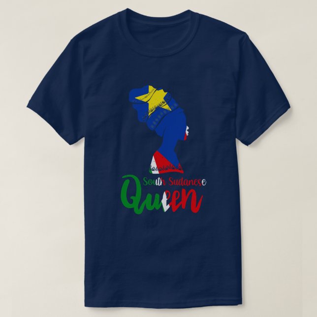 South Sudanese South Sudan Flag Afro Roots T-Shirt (Design Front)
