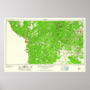 South Texas Topo Map With Laredo Poster