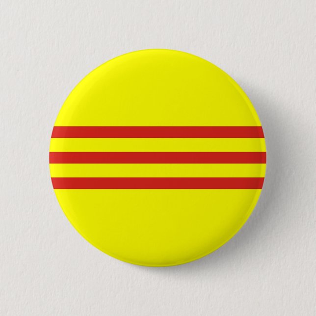 south vietnam ethnic flag 6 cm round badge (Front)