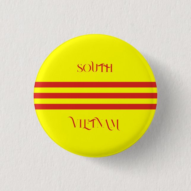 south vietnam flag 3 cm round badge (Front)