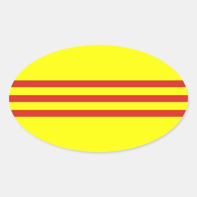 South Vietnam* Flag Oval Sticker (Front)