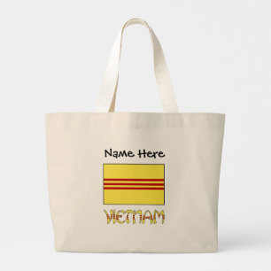 South Vietnam Vietnamese Flag Black Personalizatio Large Tote Bag