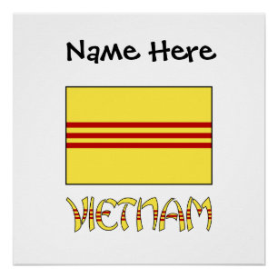 South Vietnam Vietnamese Flag Black Personalizatio Poster