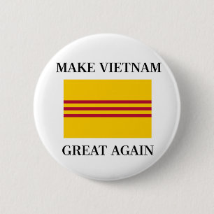 South Vietnamese Flag - Make Vietnam Great Again 6 Cm Round Badge