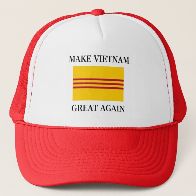 South Vietnamese Flag - Make Vietnam Great Again Trucker Hat (Front)
