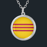 South Vietnamese Flag - Vietnam Cờ vàng ba sọc đỏ Silver Plated Necklace<br><div class="desc">South Vietnamese Flag - Vietnam Cờ vàng ba sọc đỏ - Flag of South Vietnam - South Vietnamese Flag - Flag of the Republic of Vietnam (Heritage and Freedom Flag - Lá cờ Tự Do và Di Sản) - Quốc kỳ Việt Nam Cộng hòa - Cờ ba que - nam,...</div>