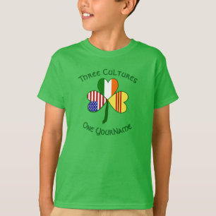 South Vietnamese Irish American Flag Shamrock  T-Shirt
