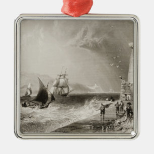 South Wall Lighthouse with Howth Hill Metal Tree Decoration