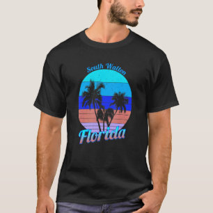 South Walton Florida Retro Tropical Palm Trees Vac T-Shirt