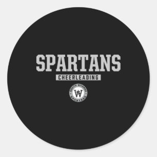 South Warren Spartans Logo Cheerleading Hs  Classic Round Sticker