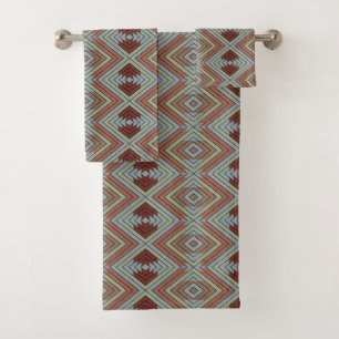South West American Indian Style Patterned Art Bath Towel Set