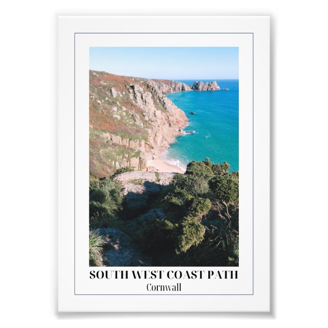 South West Coast Path, Porthcurno, Cornwall Photo Print (Front)