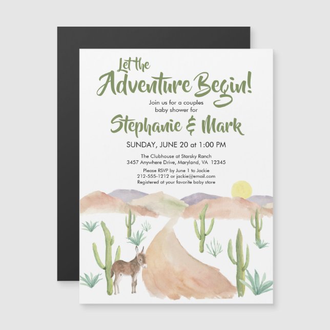 South West Desert Adventure Baby Shower Invitation (Front/Back)