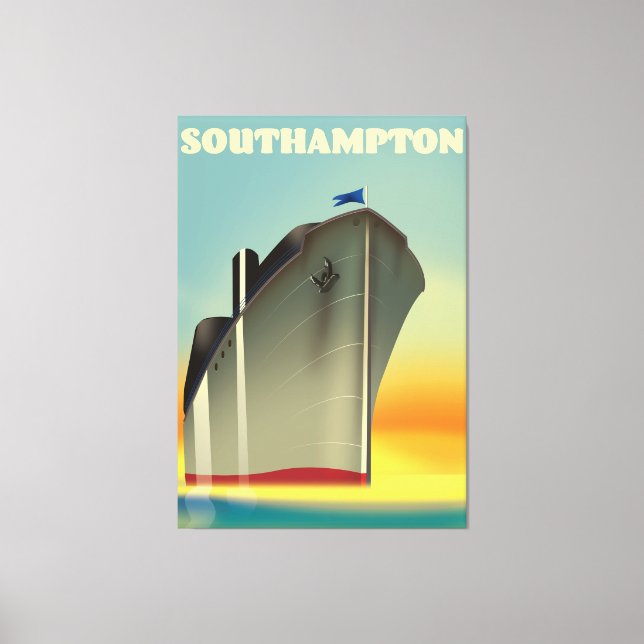 Southampton cruise liner travel poster canvas print (Front)