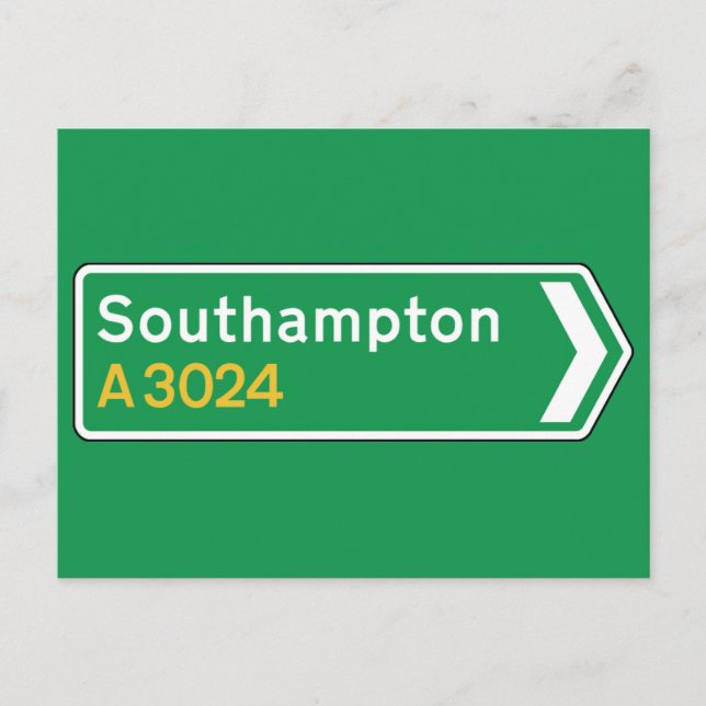 Southampton, UK Road Sign Postcard (Front)