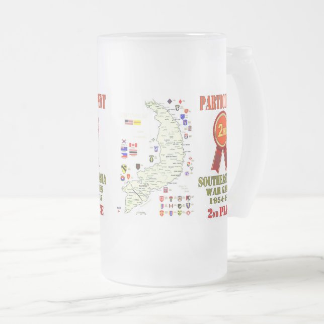 SOUTHEAST ASIA WAR GAMES 2nd PLACE Frosted Glass Beer Mug (Front Right)