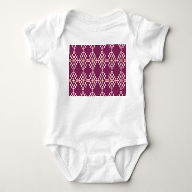 Southeast Asian: Retro Aboriginal Pattern Baby Bodysuit (Front)
