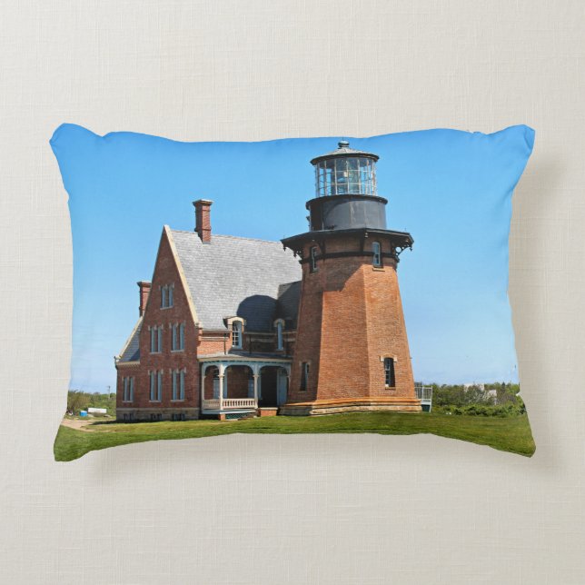 Southeast Lighthouse Block Island RI Accent Pillow (Front)