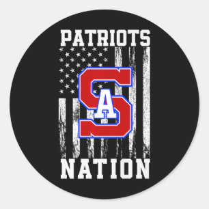 Southern Alamance Patriots Logo Nation Hs  Classic Round Sticker