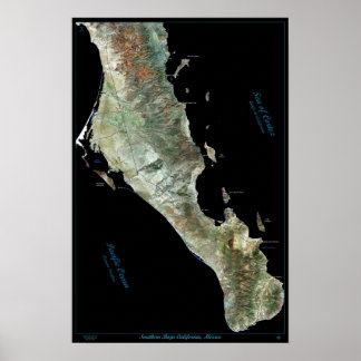 Southern Baja California, Mexico satellite poster