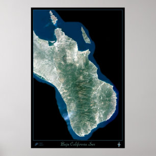 Southern Baja California, Mexico satellite poster