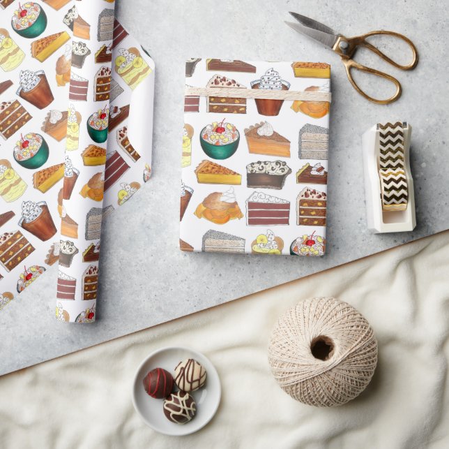 Southern Bakery Food Desserts USA American South Wrapping Paper (Crafts)
