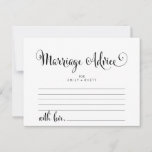 Southern Belle Calligraphy Marriage Advice Cards<br><div class="desc">These southern belle calligraphy marriage advice cards are the perfect activity for a modern wedding reception or bridal shower. The minimalist design features rustic yet elegant black and white typography with whimsical flourishes for a simple look. Personalise these cards with the name of the bride and groom.</div>