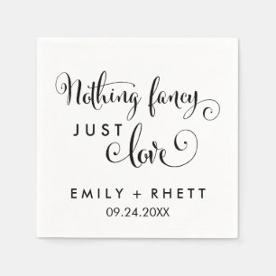 Southern Belle Calligraphy Nothing Fancy Just Love Napkin