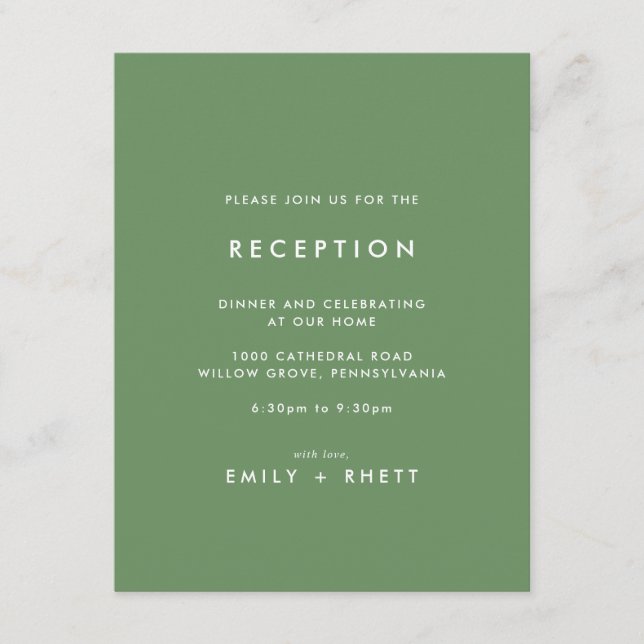 Southern Belle Coordinate Wedding Reception Enclos Enclosure Card (Front)