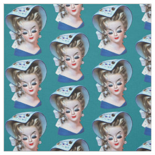 Southern Belle Head Vase Bonnet Lady Old Fashioned Fabric