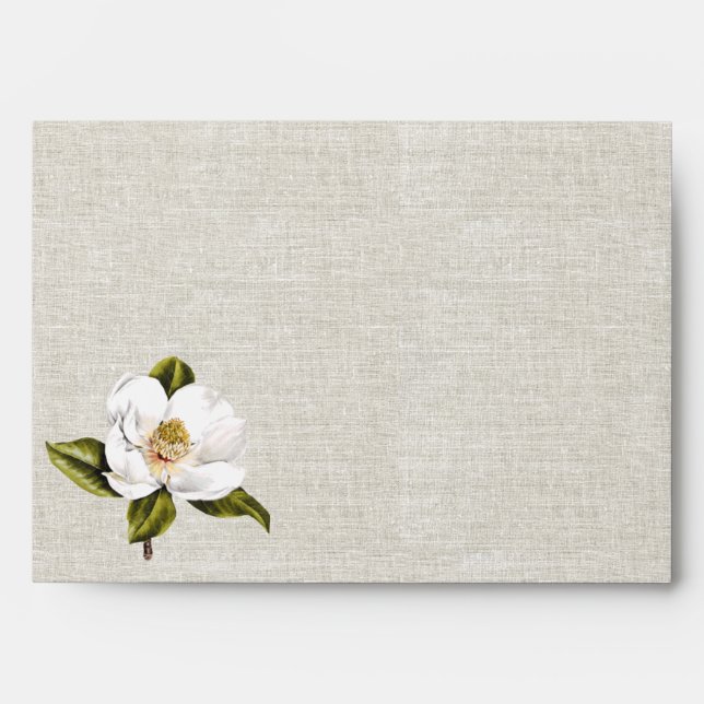 Southern Belle Magnolia Custom Wedding Envelopes (Front)