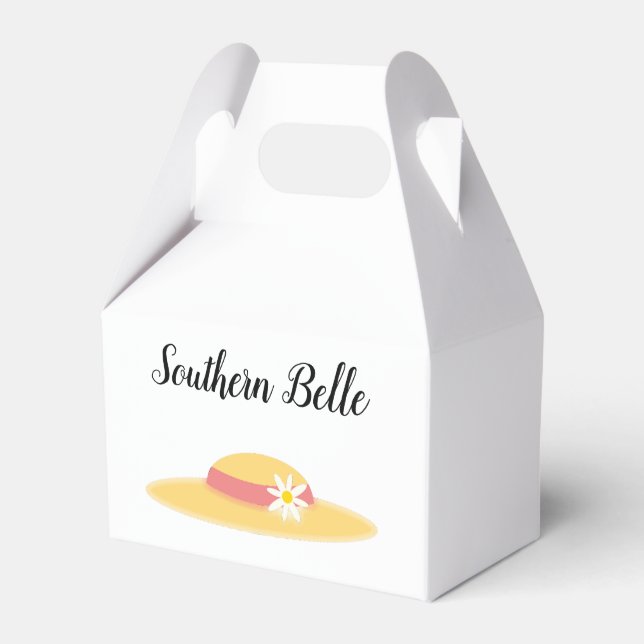 Southern Belle Summer Daisy Hat Cute Cartoon Favour Box (Front Side)