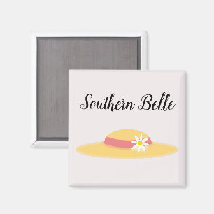Southern Belle Summer Daisy Hat Cute Cartoon Magnet