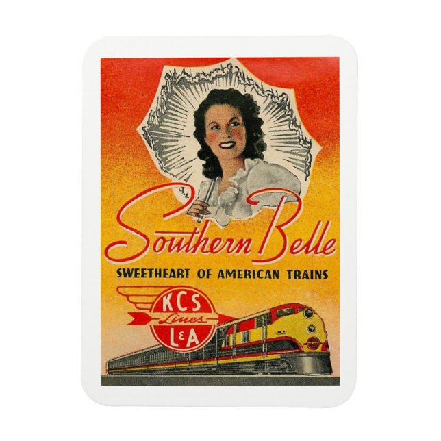 Southern Belle Train Railroad Vintage Magnet (Vertical)