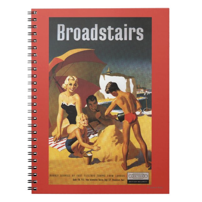 Southern British Railways Family on Beach Spiral Notebook (Front)