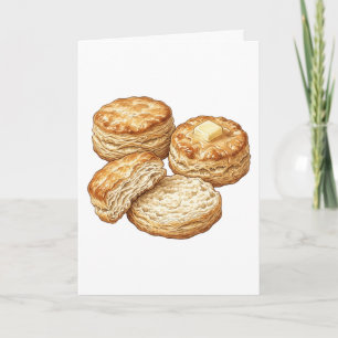 Southern Buttermilk Biscuits Food Illustration Card