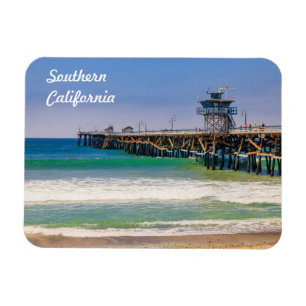Southern California beach and pier in San Clemente Magnet