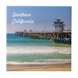 Southern California beach and pier in San Clemente Tile