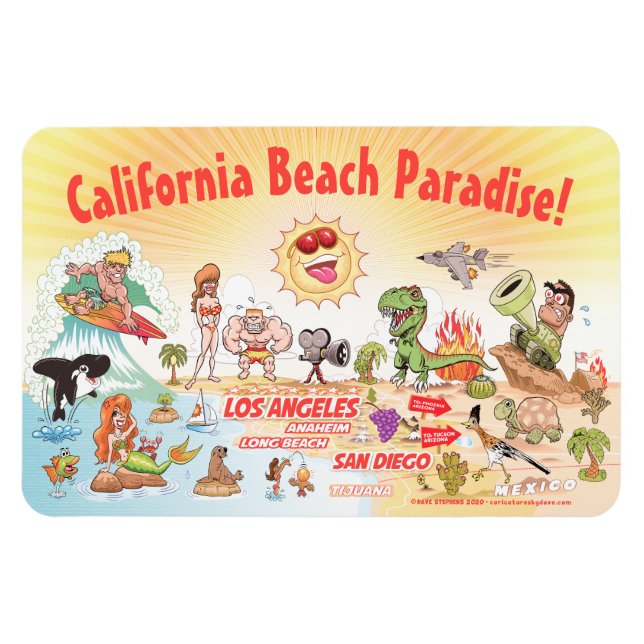Southern California Beach Paradise Magnet (Horizontal)