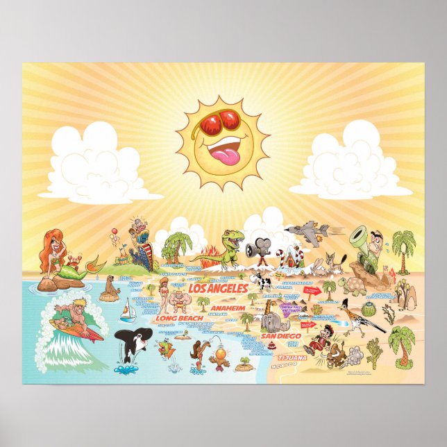 Southern California Beach Paradise Poster (Front)