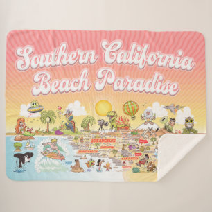Southern California Beach Paradise Sherpa Blanket
