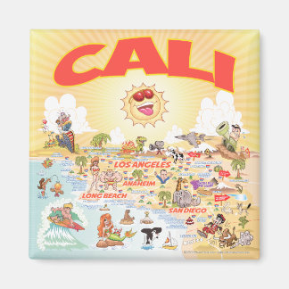 Southern California Cali Cartoon Magnet