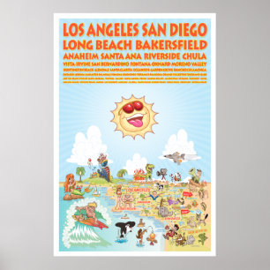 Southern California Cities Poster
