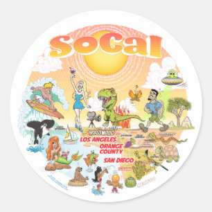 Southern California Classic Round Sticker