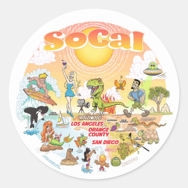 Southern California Classic Round Sticker (Front)
