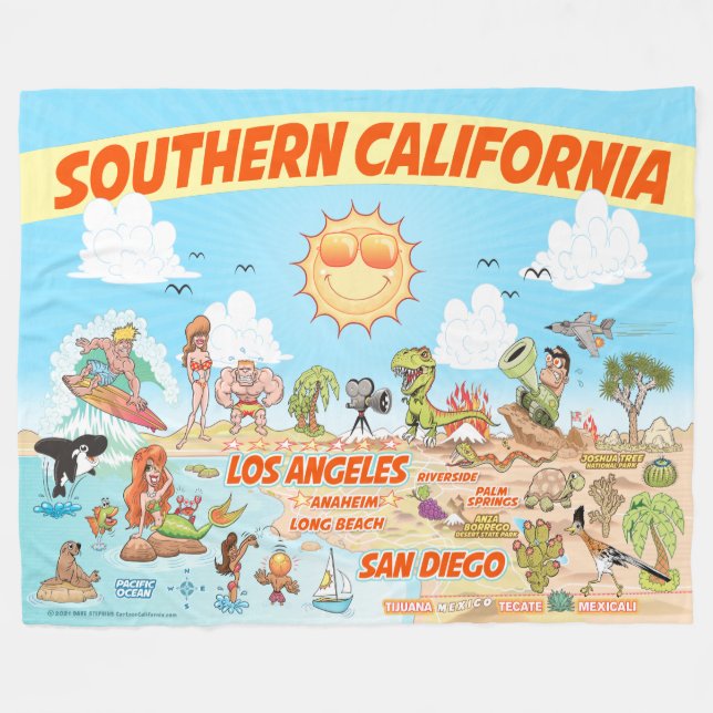 Southern California Fleece Blanket (Front (Horizontal))