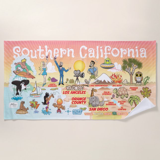 Southern California Sunset Beach Towel (Front)